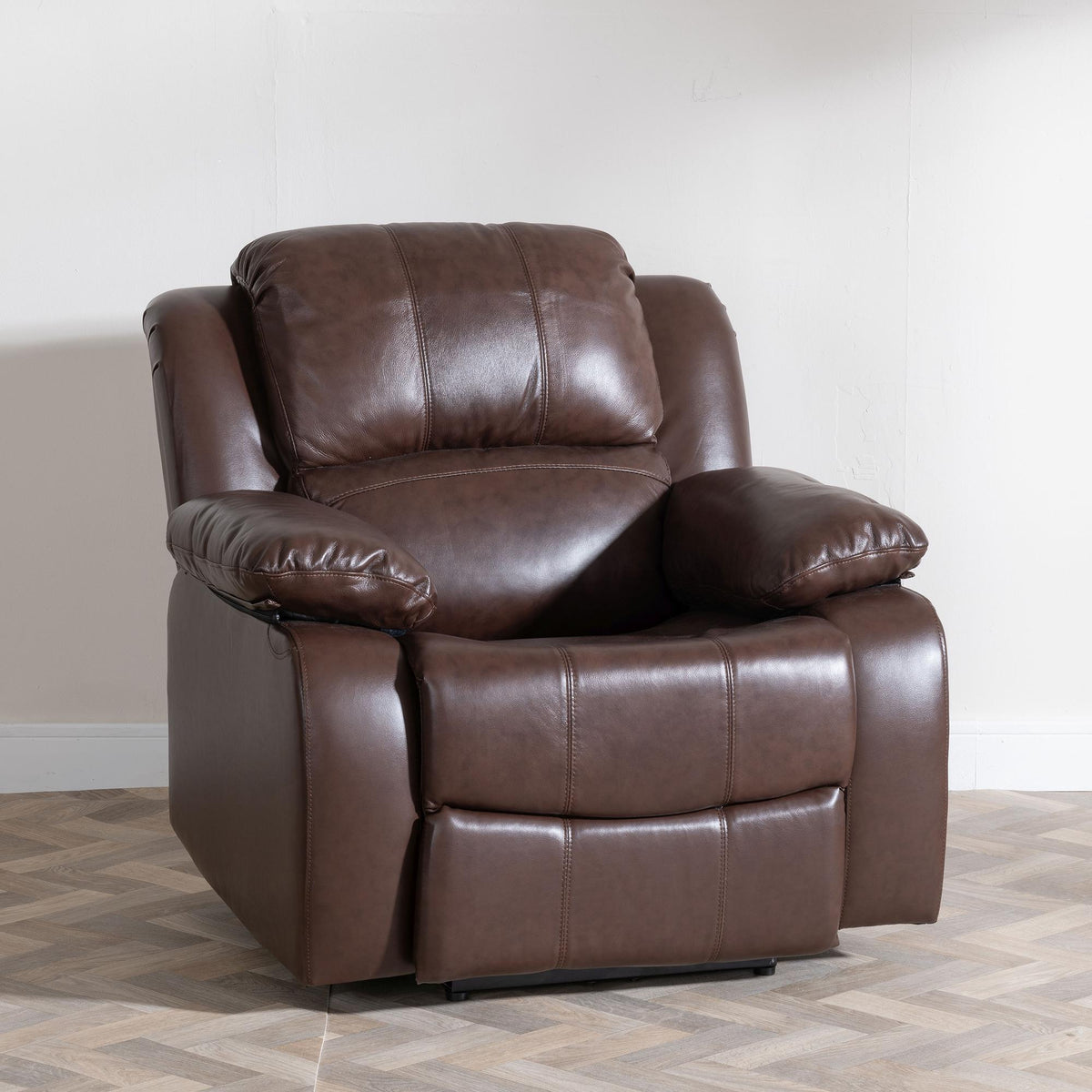 Helena Brown Leather Manual Recliner Sofa