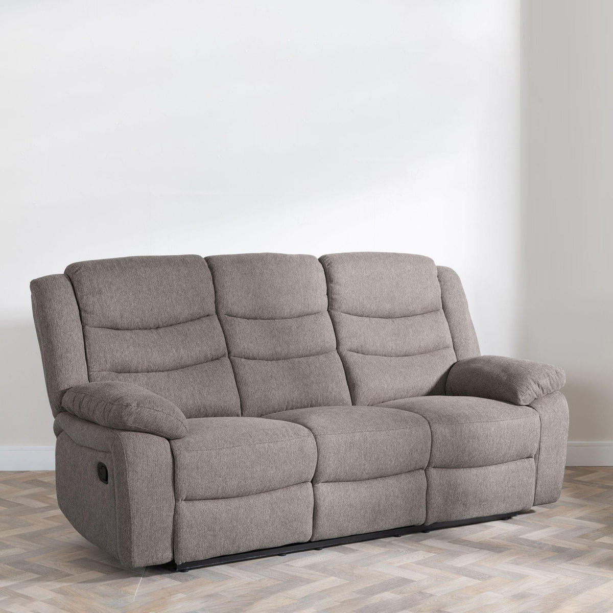 Sydney Brown Fabric Manual Recliner Sofa