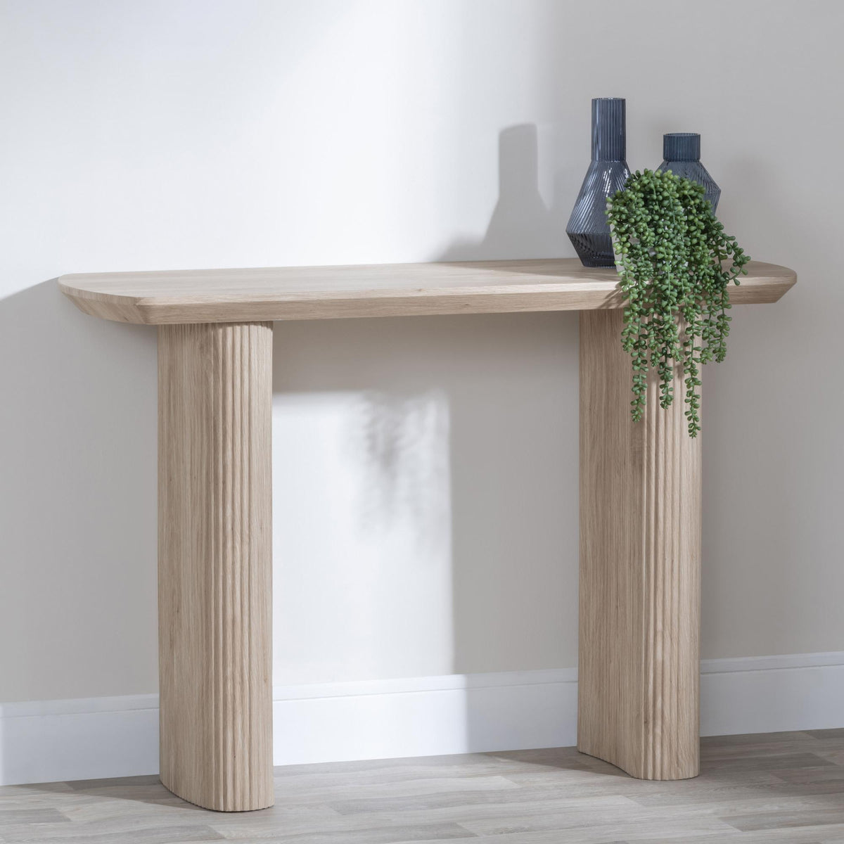 Renzo Rectangle MDF Console Table with Pedestal