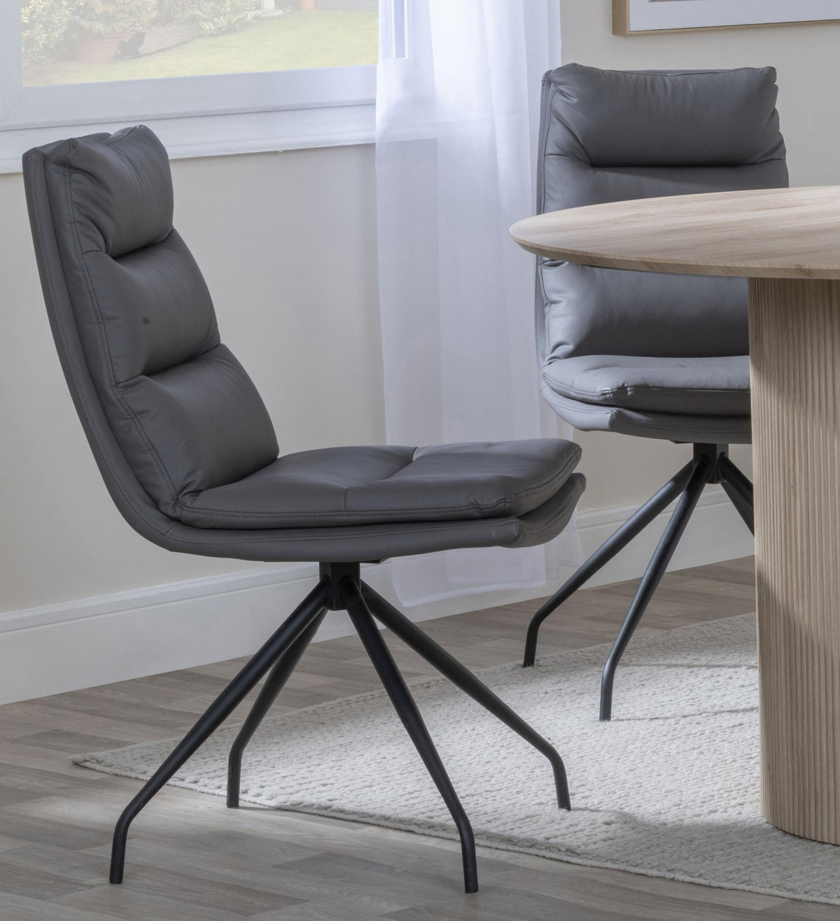 Mayfair Faux Leather Swivel Dining Chair