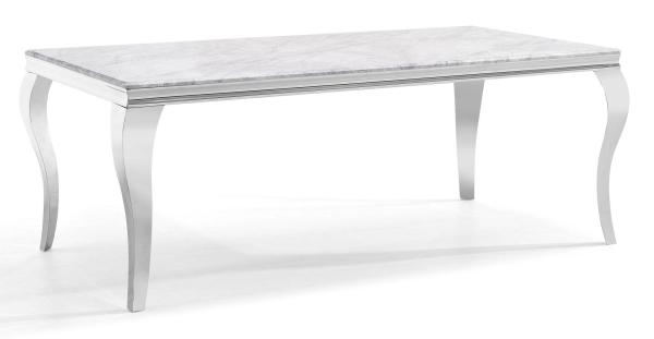 Merida Large Grey Marble Effect and Chrome Dining Table 180cm