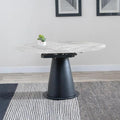 Clara White Sintered Stone Round Dining Table 135cm