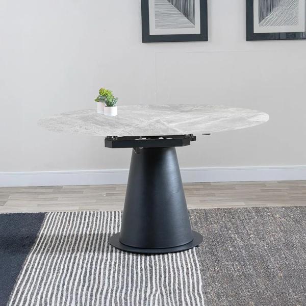 Clara White Sintered Stone Round Dining Table 135cm