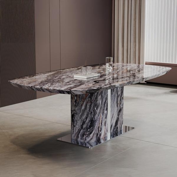 Ravello Grey Engineered Marble Dining Table 180cm