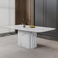 Valente White Engineered Marble Dining Table 180cm