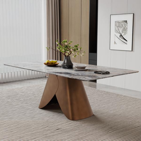 Athena White Engineered Marble Dining Table 180cm
