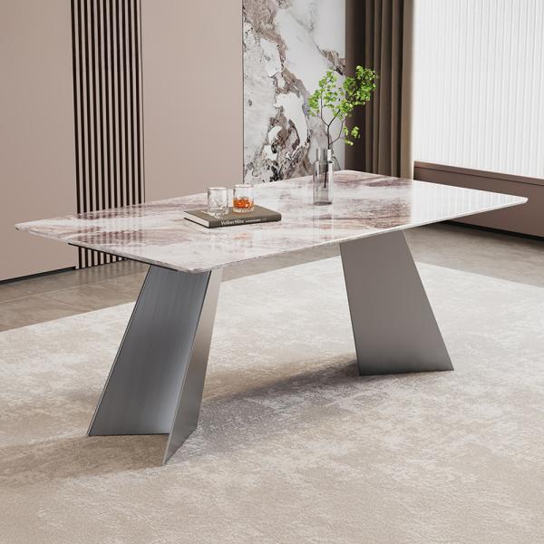 Daytona White Engineered Marble Dining Table 180cm