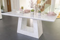 Rio White Engineered Marble Dining Table 180cm