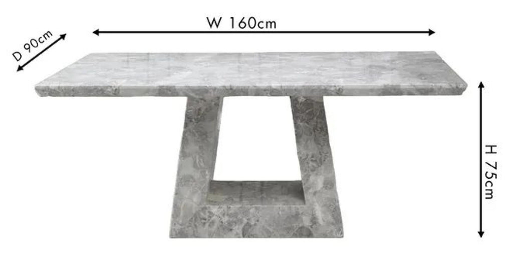 Hugo Grey Engineered Marble Dining Table 180cm