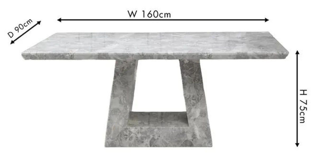 Hugo Grey Engineered Marble Dining Table 180cm