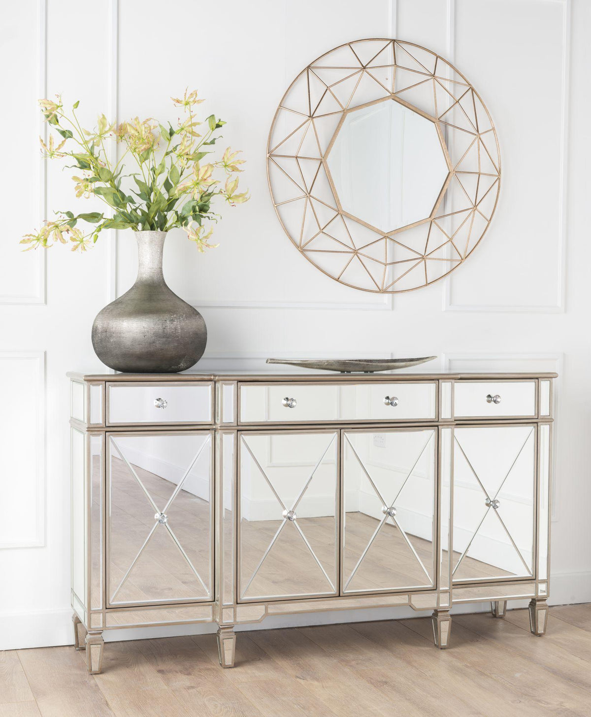 Lumina Champagne Mirrored Sideboard