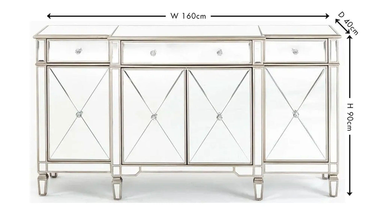 Lumina Champagne Mirrored Sideboard