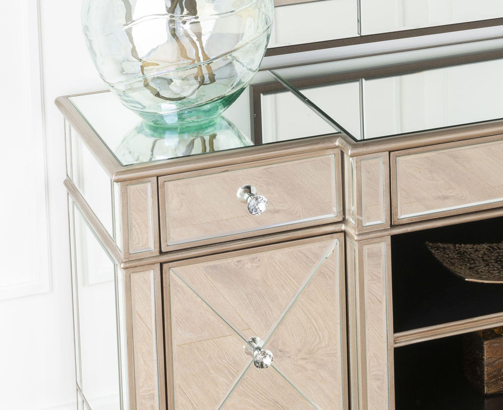 Lumina Champagne Mirrored TV Stand