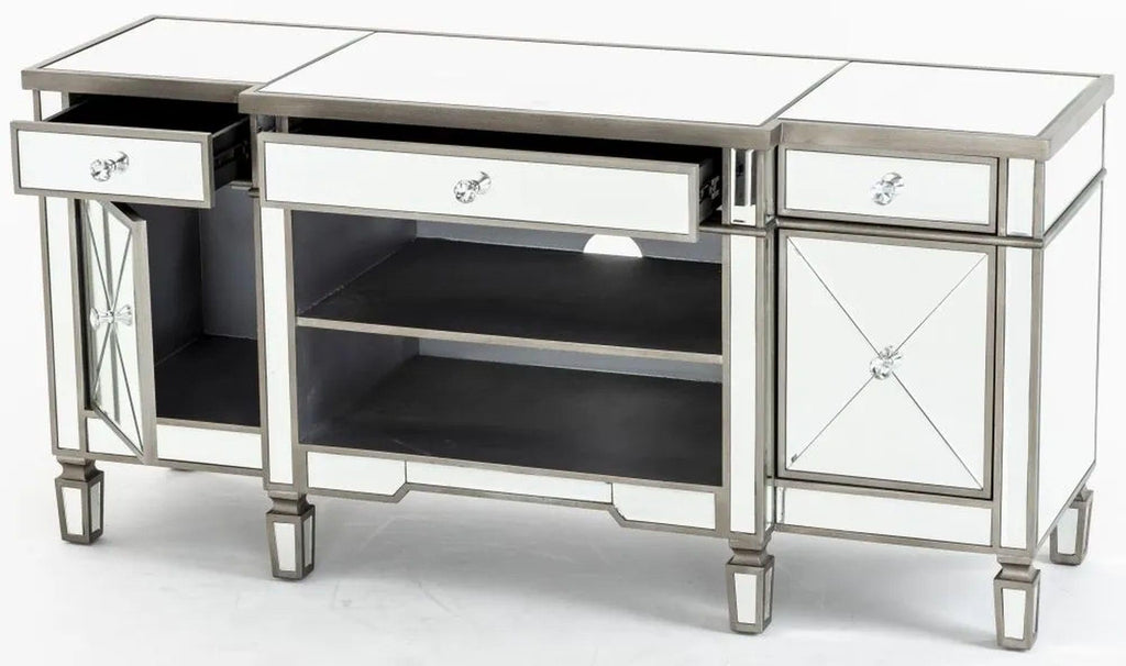 Lumina Champagne Mirrored TV Stand