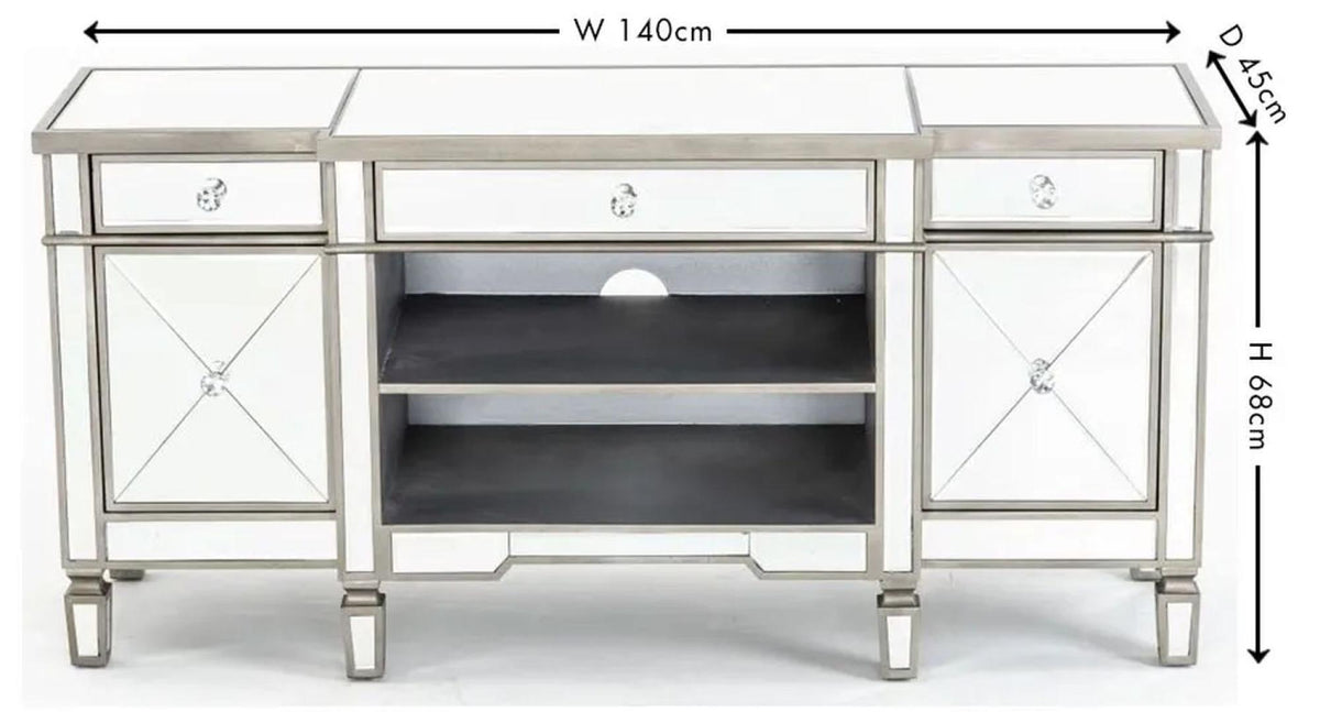 Lumina Champagne Mirrored TV Stand