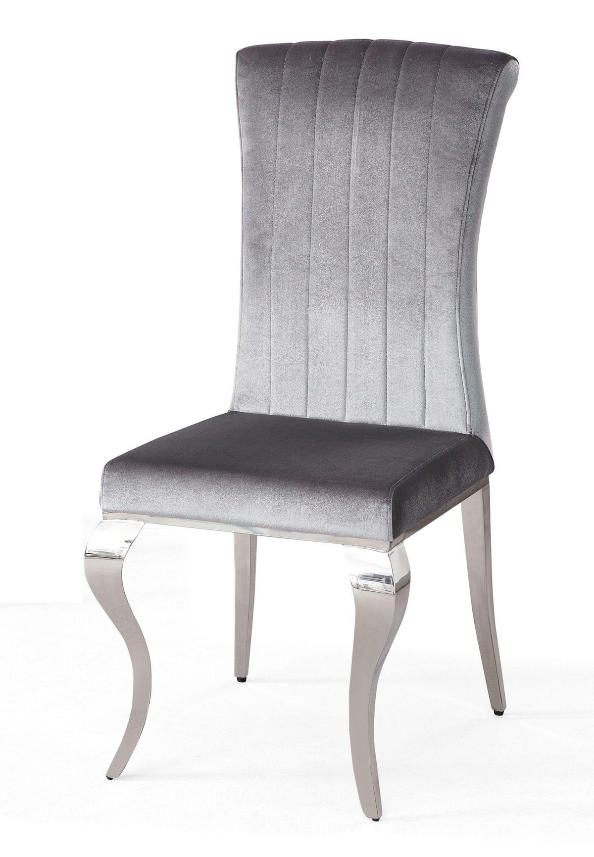 Noir Velvet Dining Chair with Chrome Legs