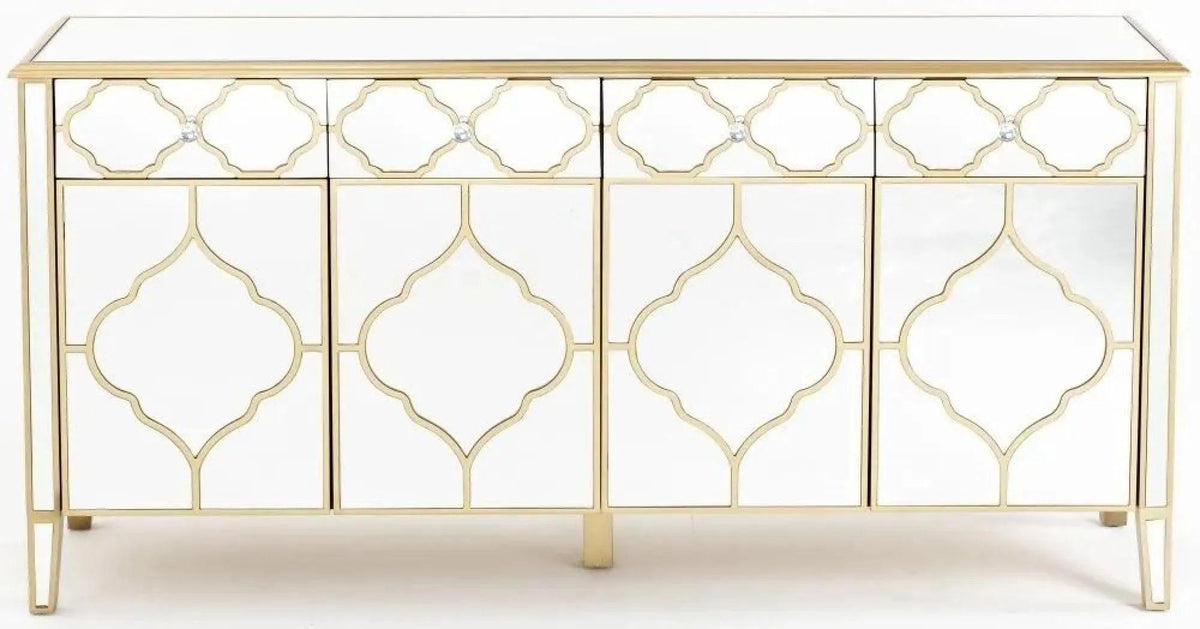 Aurelia Mirrored Gold Trim Sideboard
