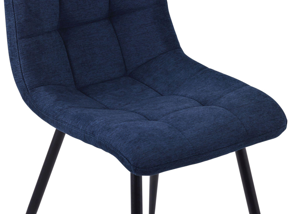 Soleil Fabric Dining Chair with Black Metal Legs