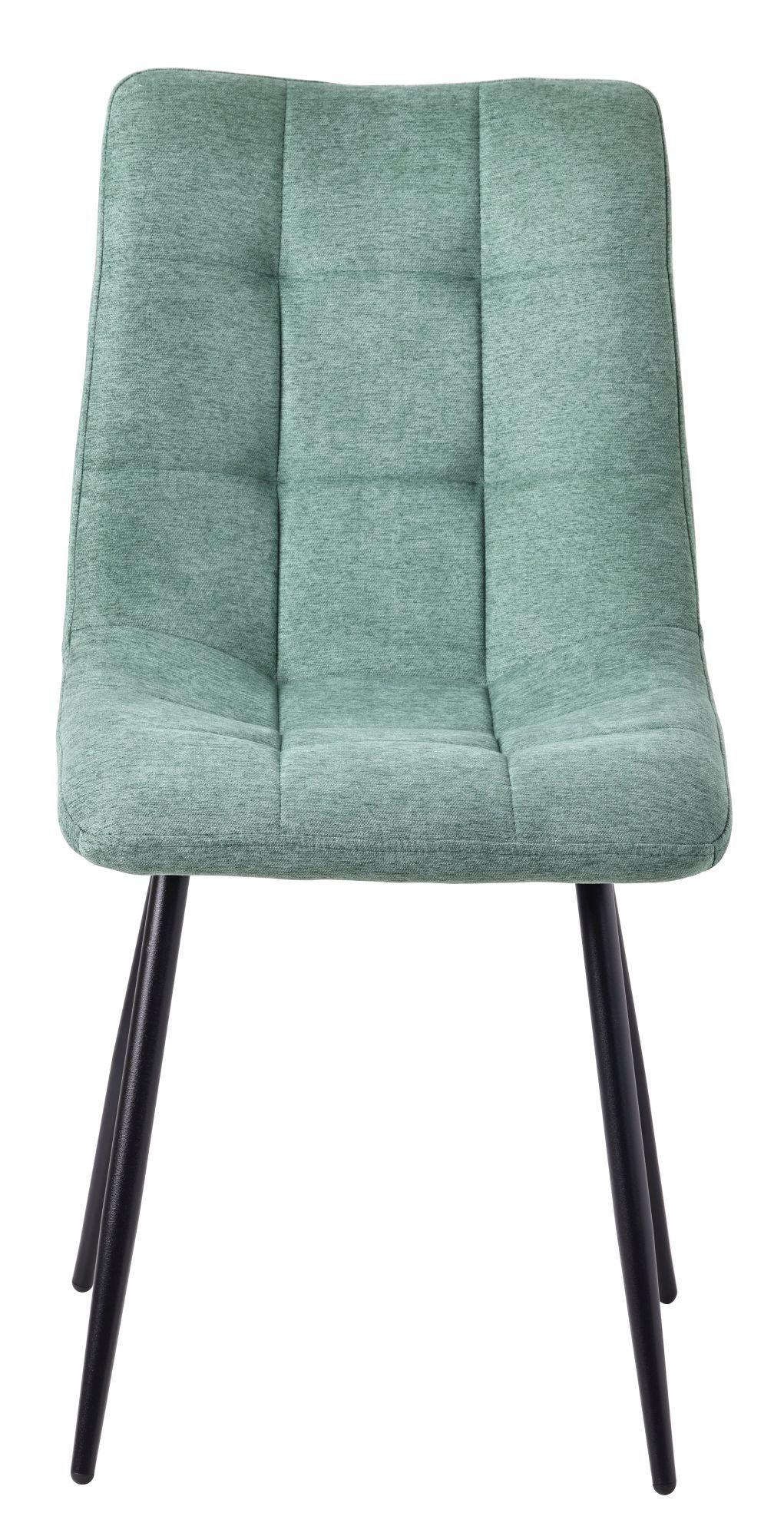 Soleil Fabric Dining Chair with Black Metal Legs