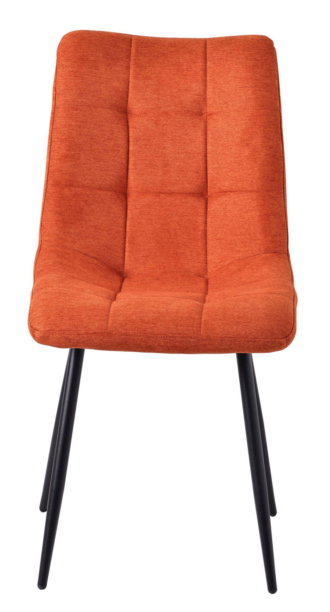 Soleil Fabric Dining Chair with Black Metal Legs