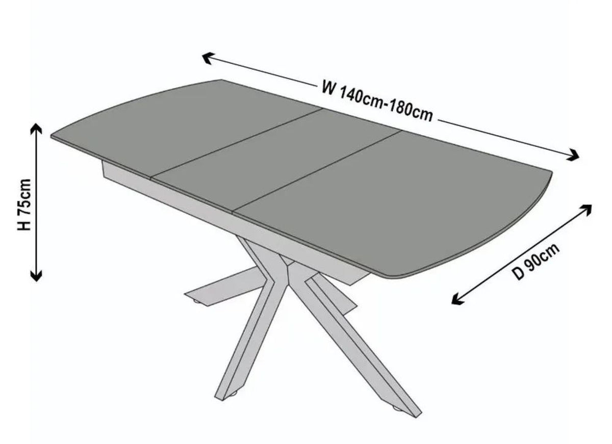 Eva White Sintered Stone Extending Dining Table 140cm-180cm