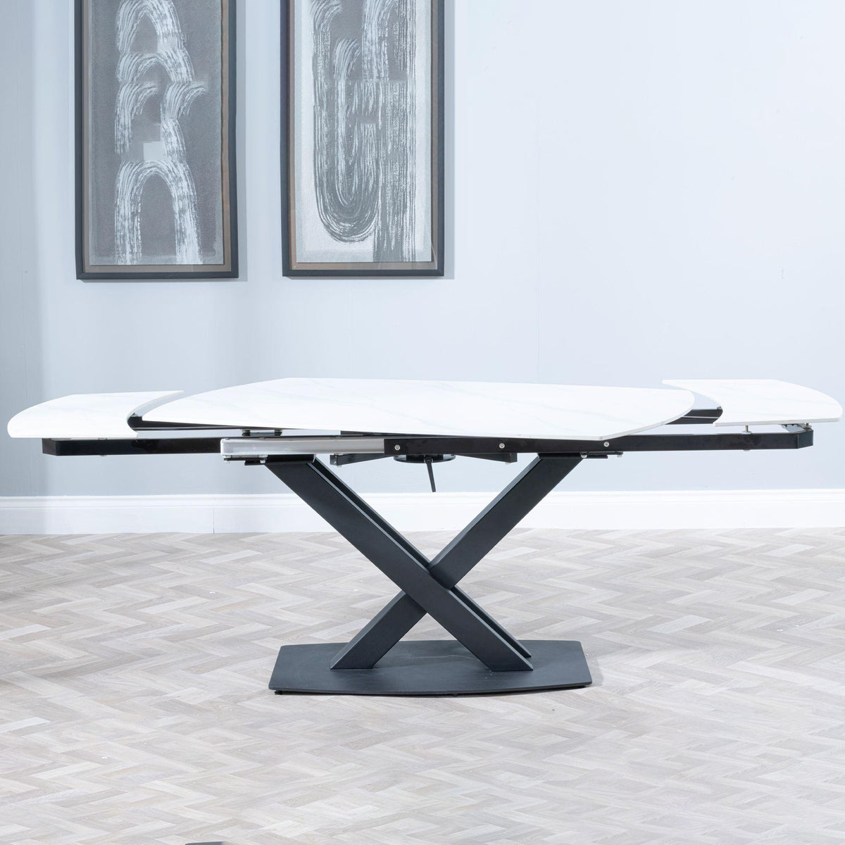 Atlanta White Sintered Stone Extending Dining Table 140cm-200cm