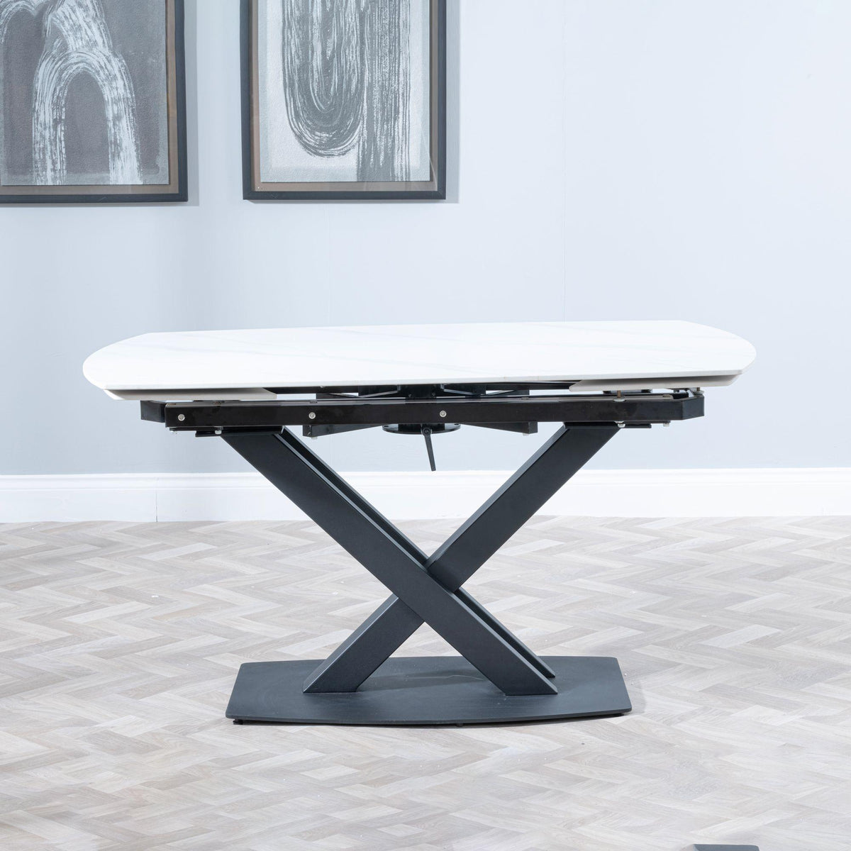 Atlanta White Sintered Stone Extending Dining Table 140cm-200cm