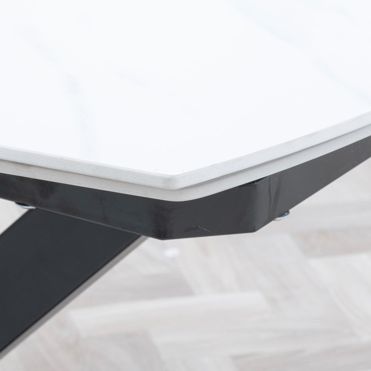 Atlanta White Sintered Stone Extending Dining Table 140cm-200cm