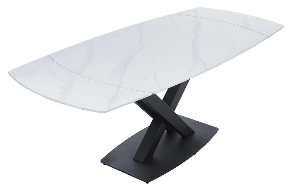 Atlanta White Sintered Stone Extending Dining Table 140cm-200cm