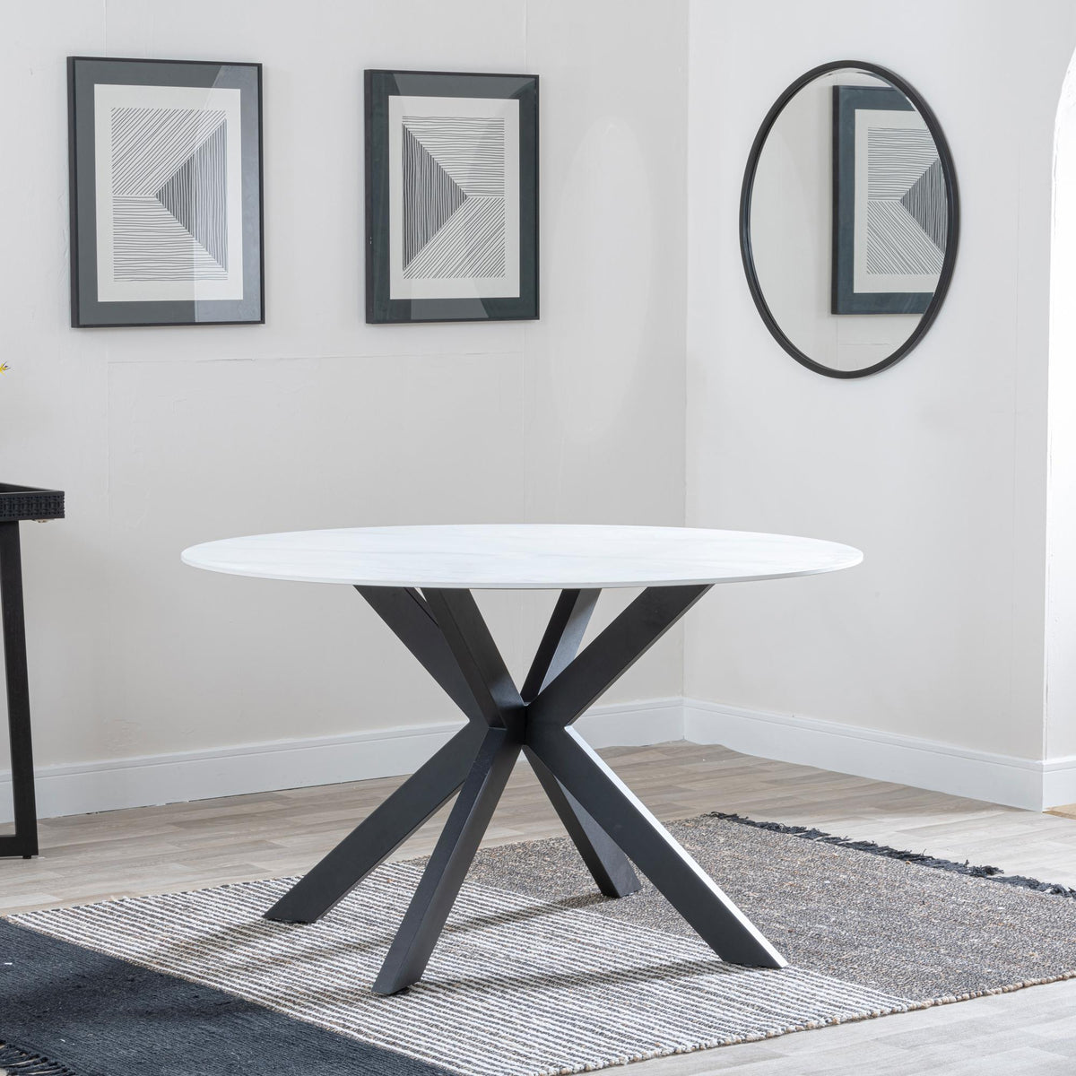 Avesta White Sintered Stone Round Dining Table 130cm