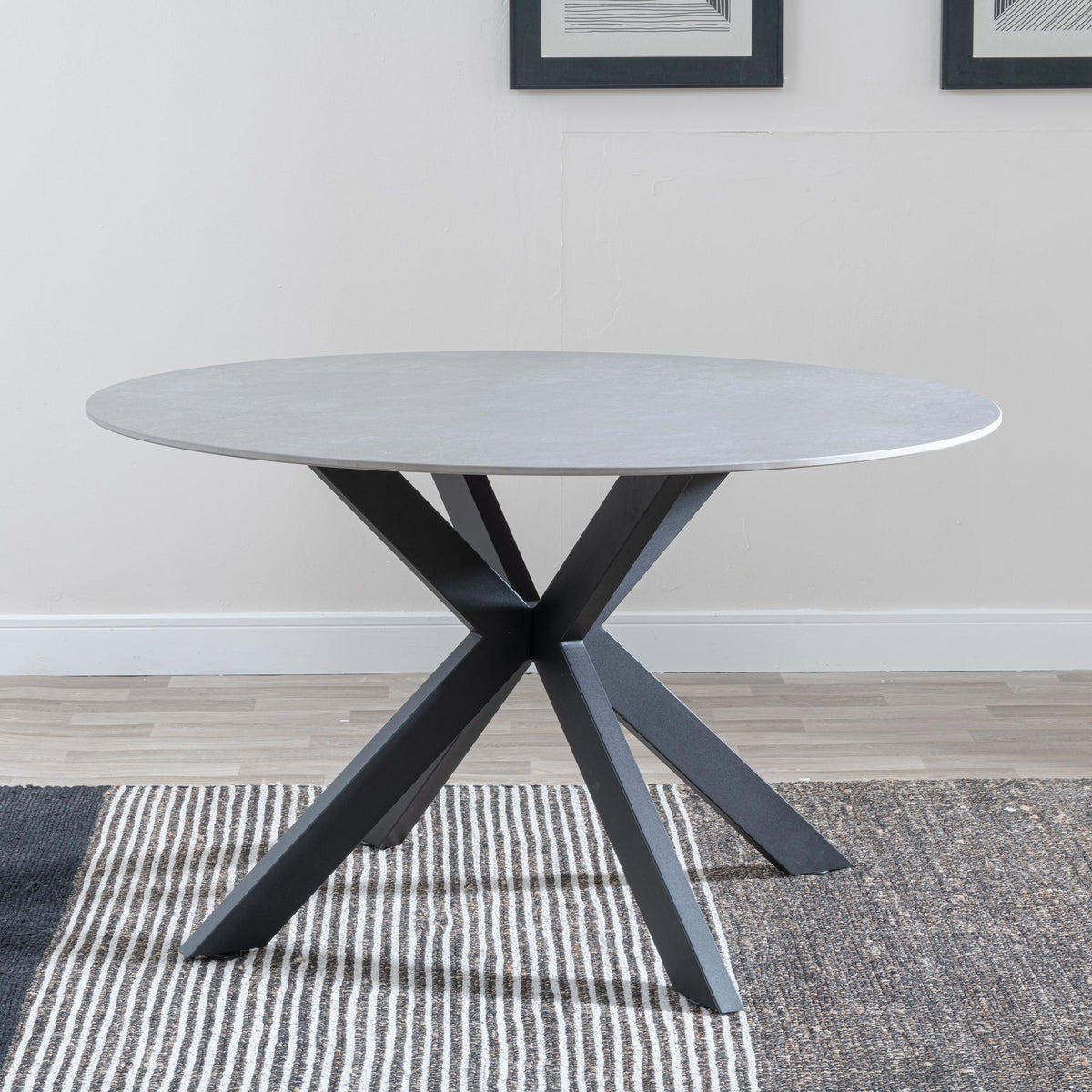 Avesta Grey Sintered Stone Round Dining Table 130cm