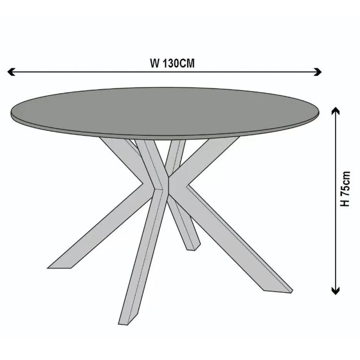 Avesta Grey Sintered Stone Round Dining Table 130cm