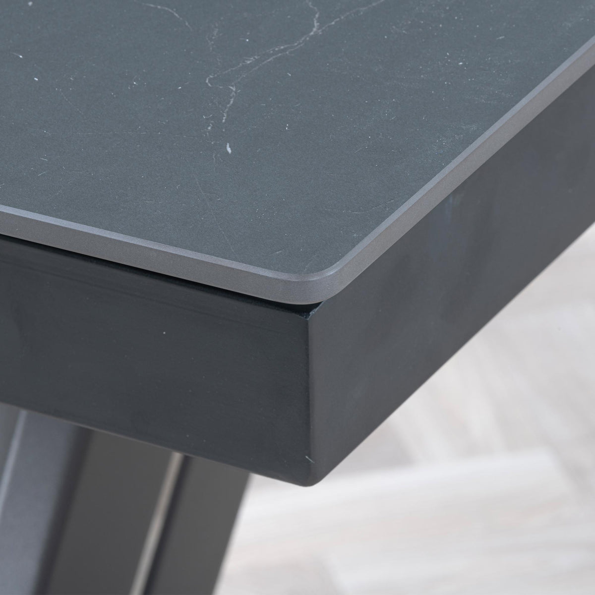 Delta Black Sintered Stone Extending Dining Table 140cm-180cm
