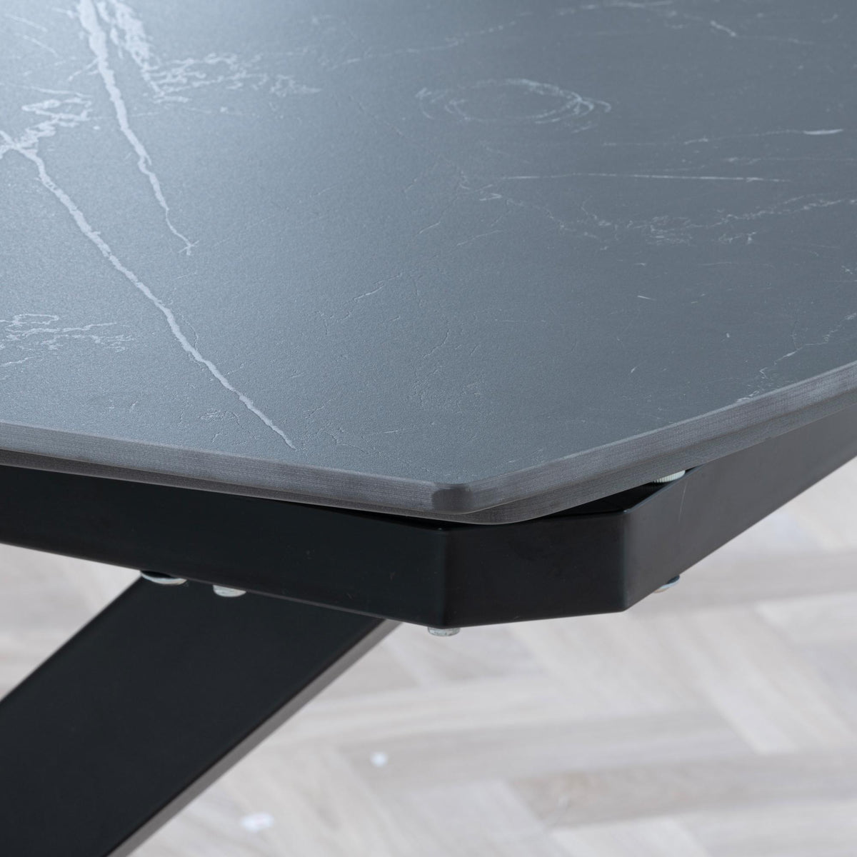 Atlanta Black Sintered Stone Extending Dining Table 140cm-200cm