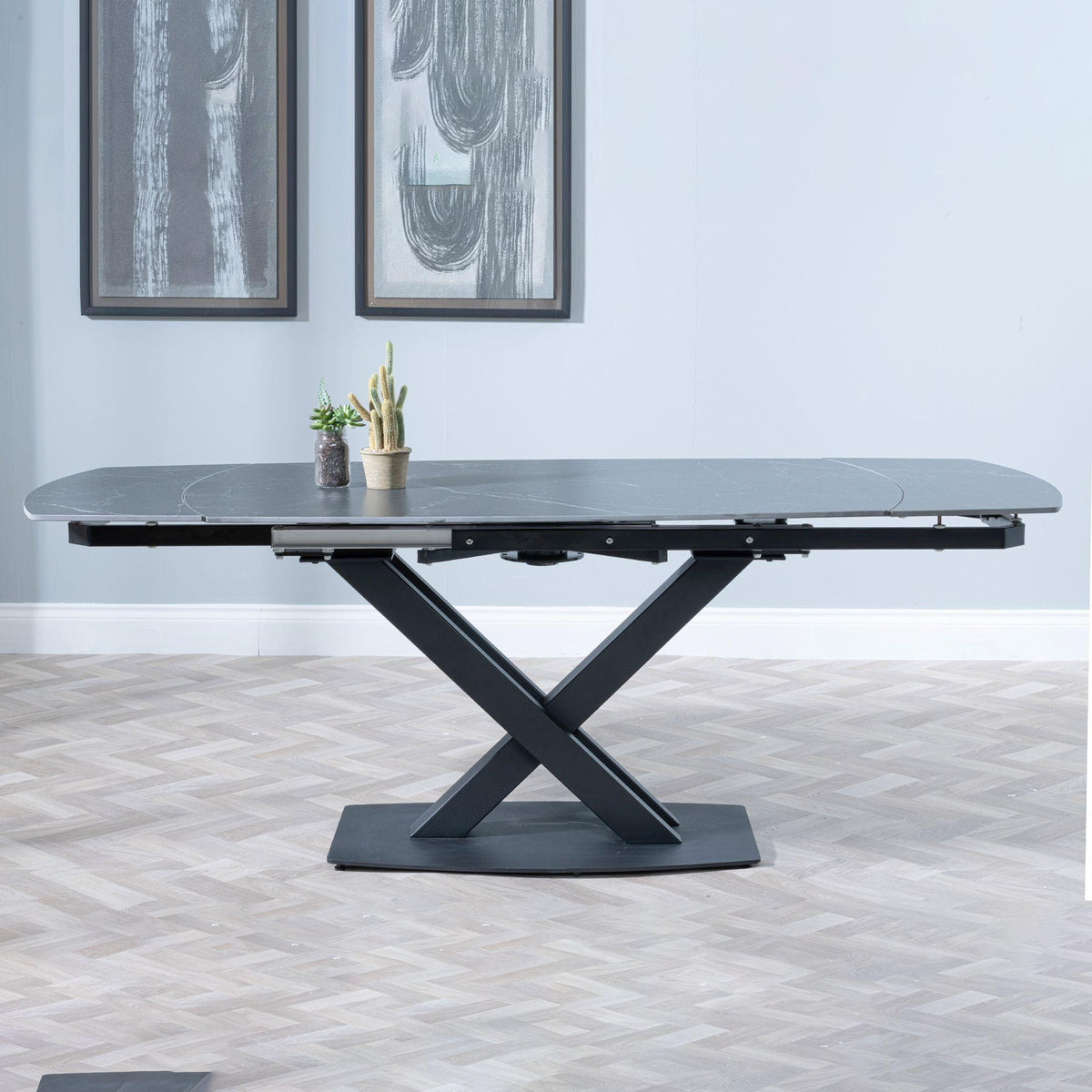 Atlanta Black Sintered Stone Extending Dining Table 140cm-200cm