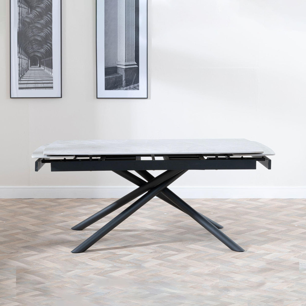 Flavia Grey Sintered Stone Extending Dining Table 160cm-220cm