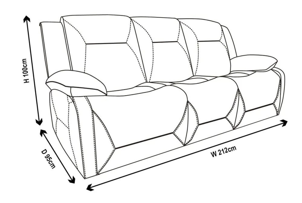 Adell Dark Brown Leather Manual Recliner Sofa