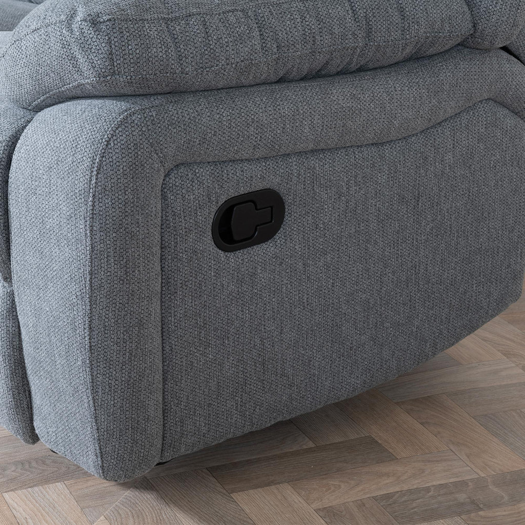 Thomas Grey Fabric Manual Recliner Sofa