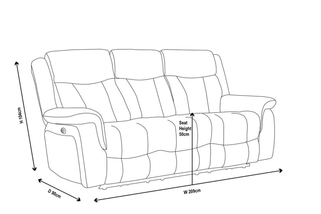 Pickford Sandstone Fabric Electric Recliner Sofa