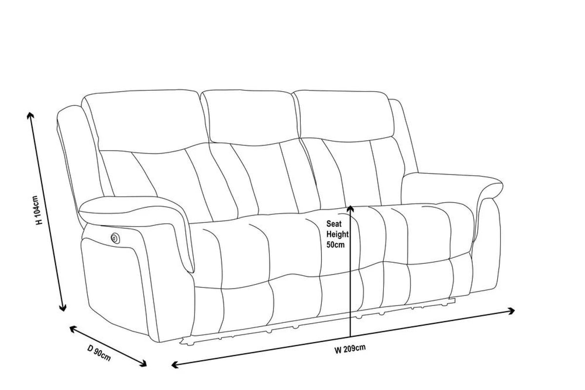 Pickford Sandstone Fabric Electric Recliner Sofa