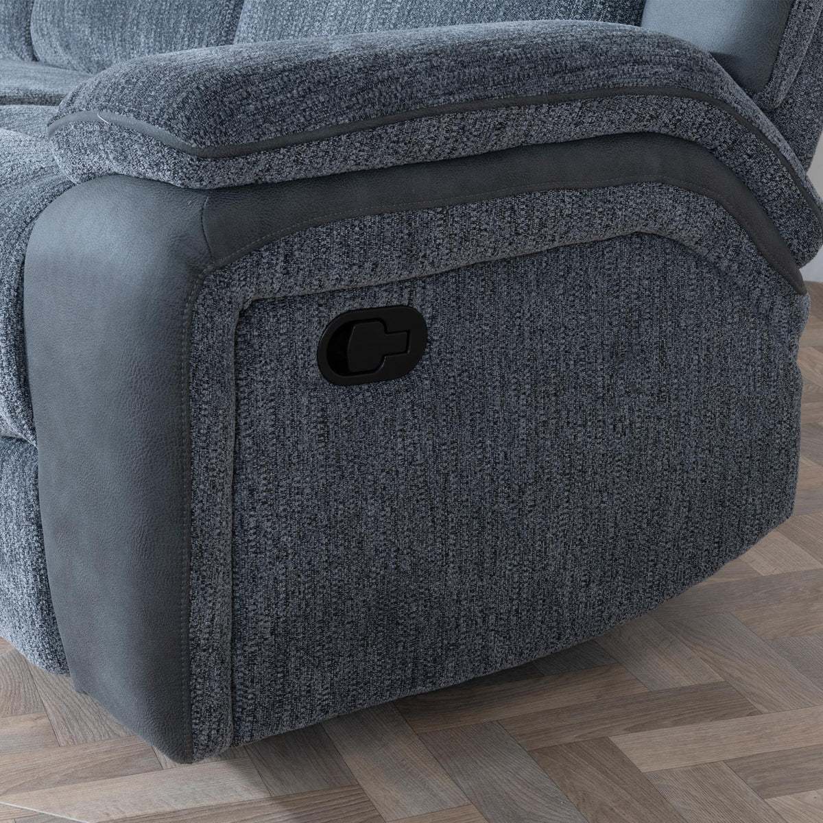 Torino Grey Fabric Manual Recliner Sofa
