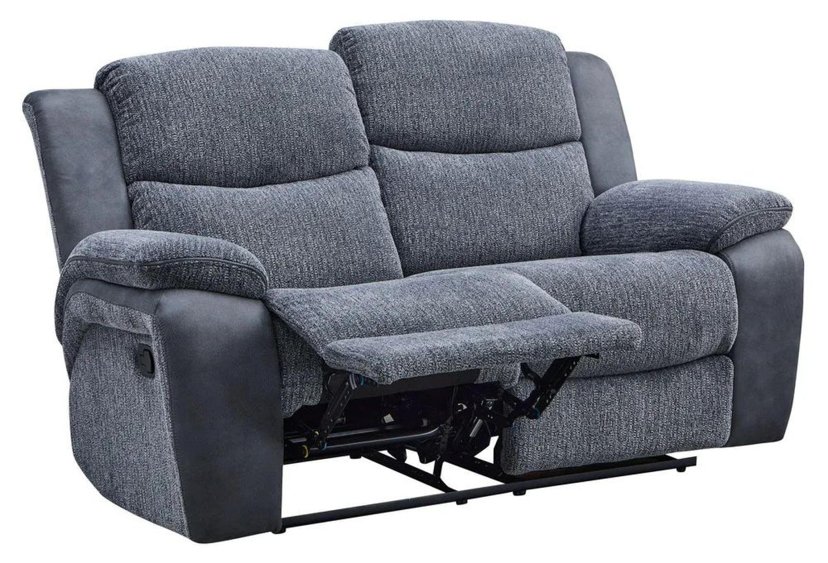 Torino Grey Fabric Manual Recliner Sofa