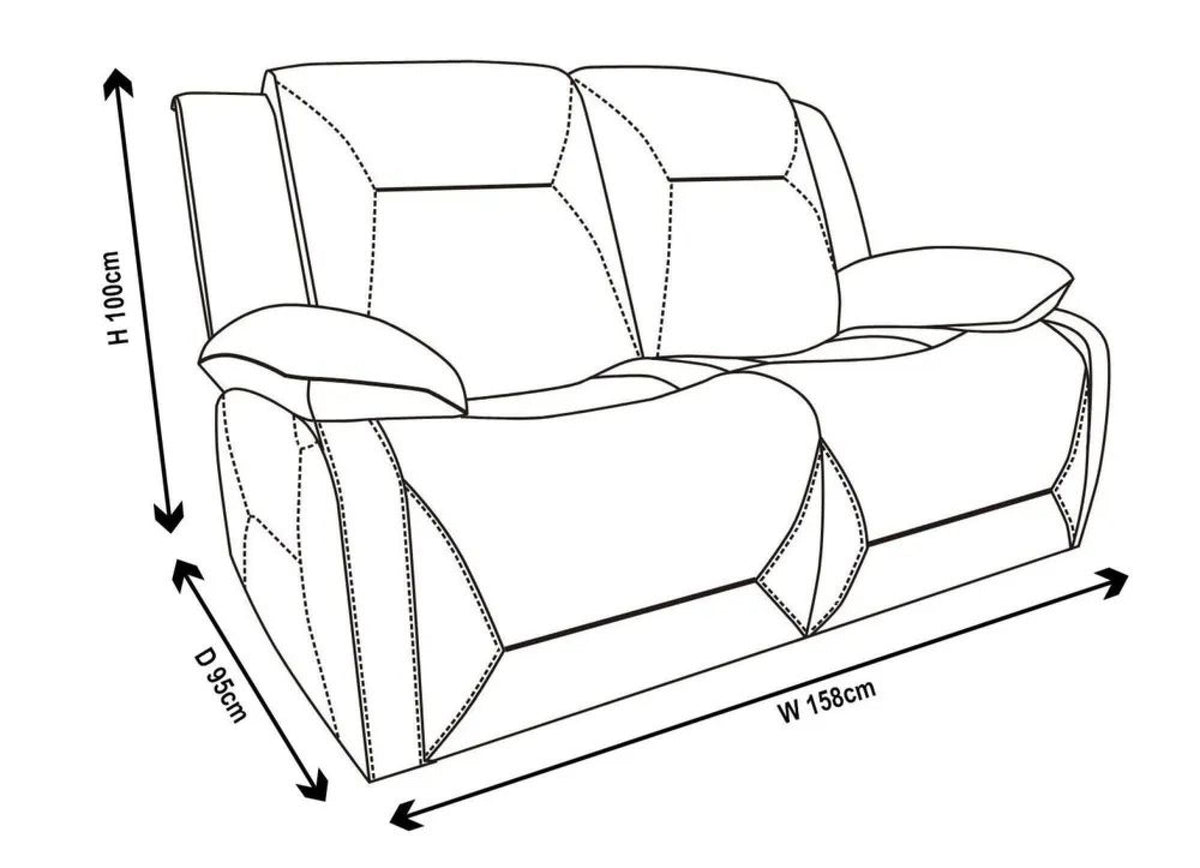 Adell Dark Brown Leather Manual Recliner Sofa
