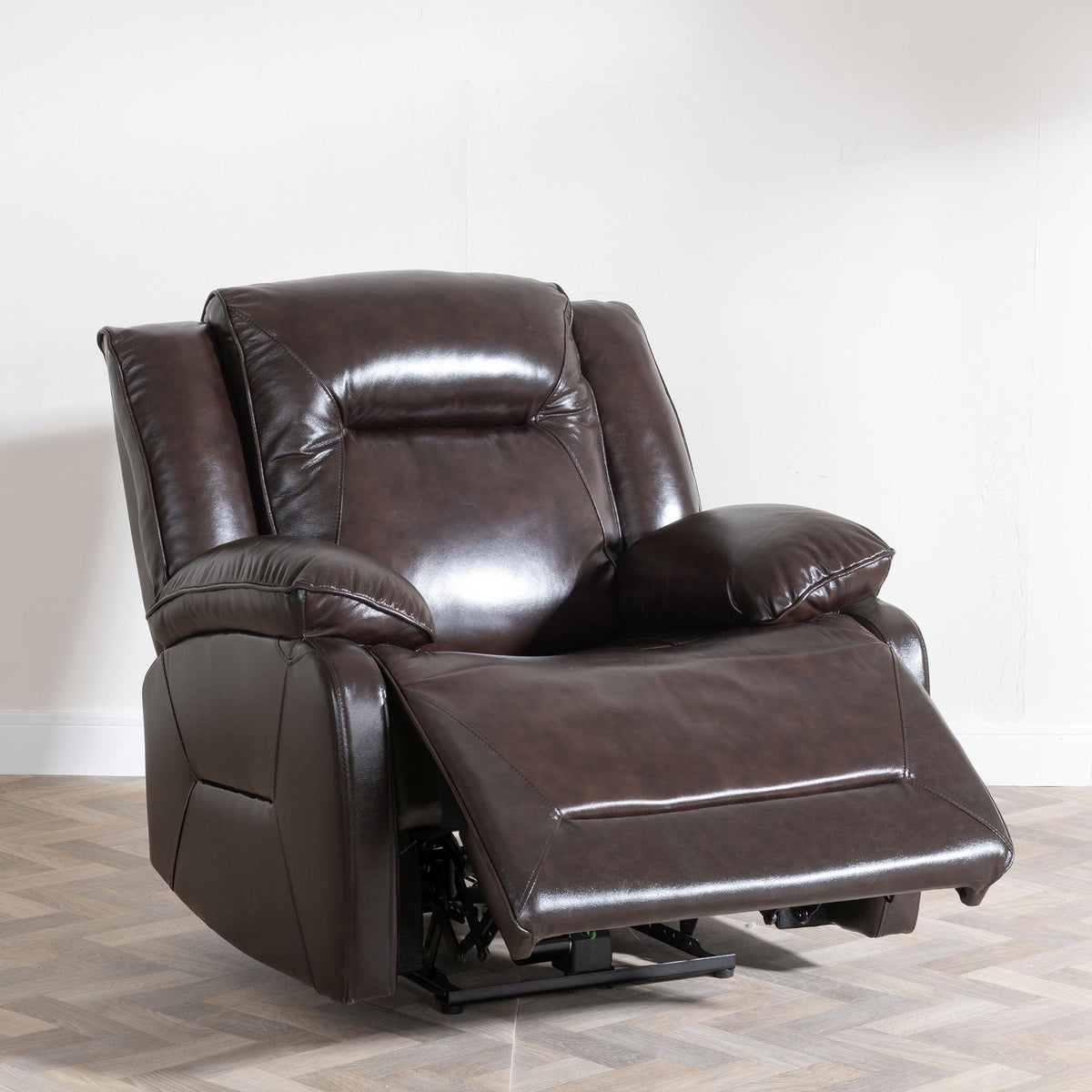 Adell Dark Brown Leather Manual Recliner Sofa