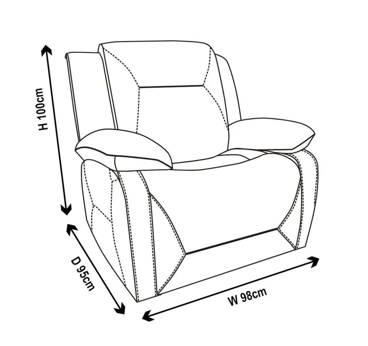 Adell Dark Brown Leather Manual Recliner Sofa