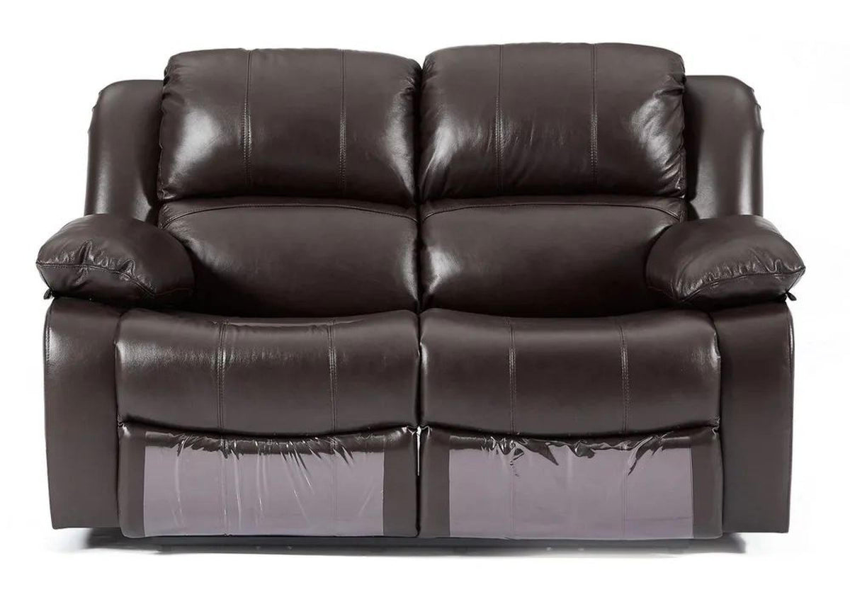 Helena Burgundy Leather Manual Recliner Sofa