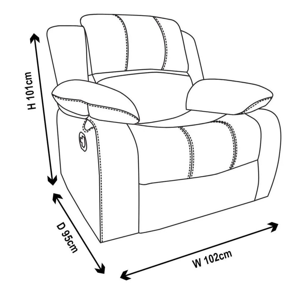 Helena Burgundy Leather Manual Recliner Sofa