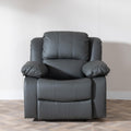 Helena Grey Leather Manual Recliner Sofa