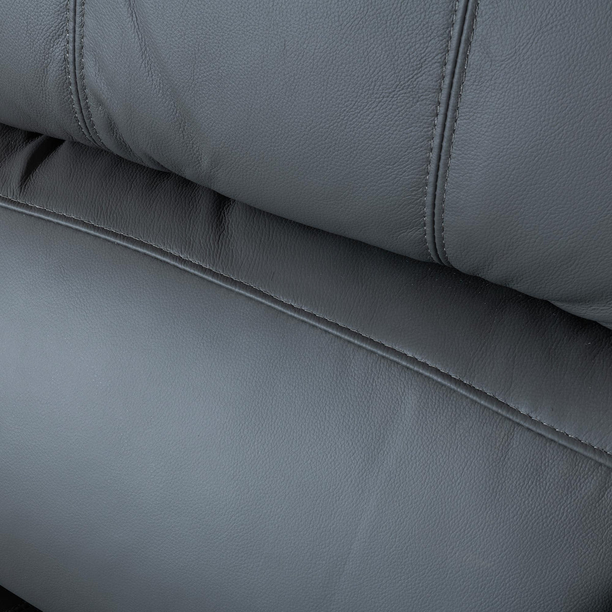 Helena Grey Leather Manual Recliner Sofa