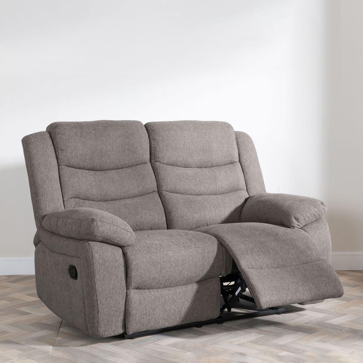 Sydney Brown Fabric Manual Recliner Sofa